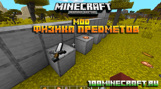 Скачать мод Физика предметов для Minecraft PE, Win 10 