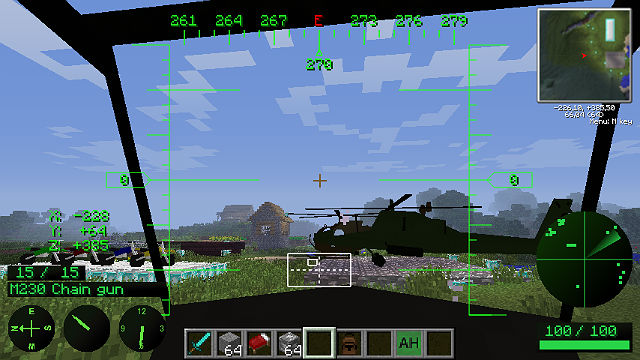 Майнкрафт мод вертолет / Minecraft клиент 1.6.2 с 31 модами