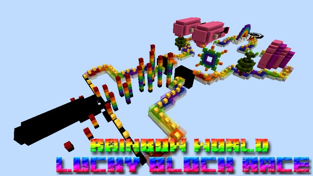 Карта паркур Lucky Block Race на Майнкрафт 1.12.2