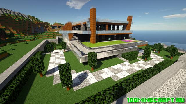 Карта современный особняк для Майнкрафт | Modern mansion
