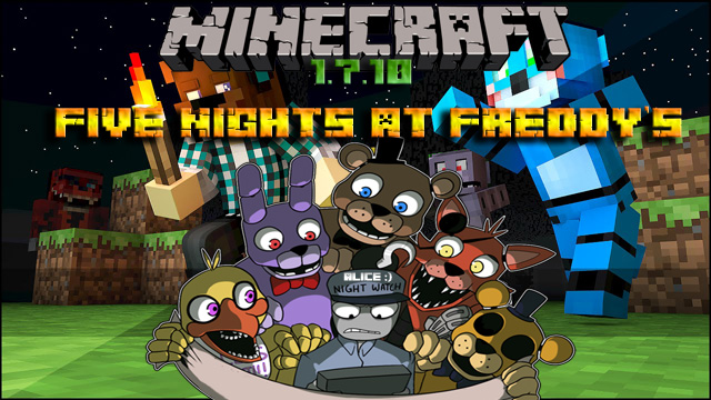 Мод Пять ночей с Фредди (Five Nights Freddy's) на Майнкрафт 1.7.10